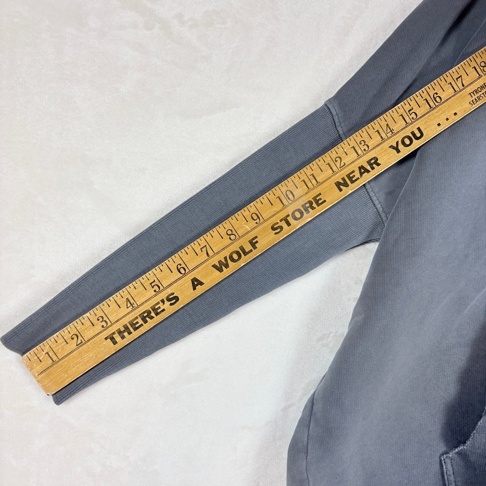 ALLSAINTS Xonda Full Zip Hoodie Women Sz Medium Gray Cotton Distressed Oversized - Picture 9 of 16